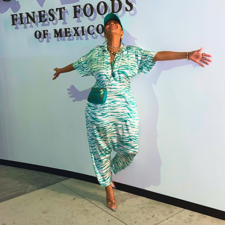 TRINITY GREEN PRINT JUMPSUIT