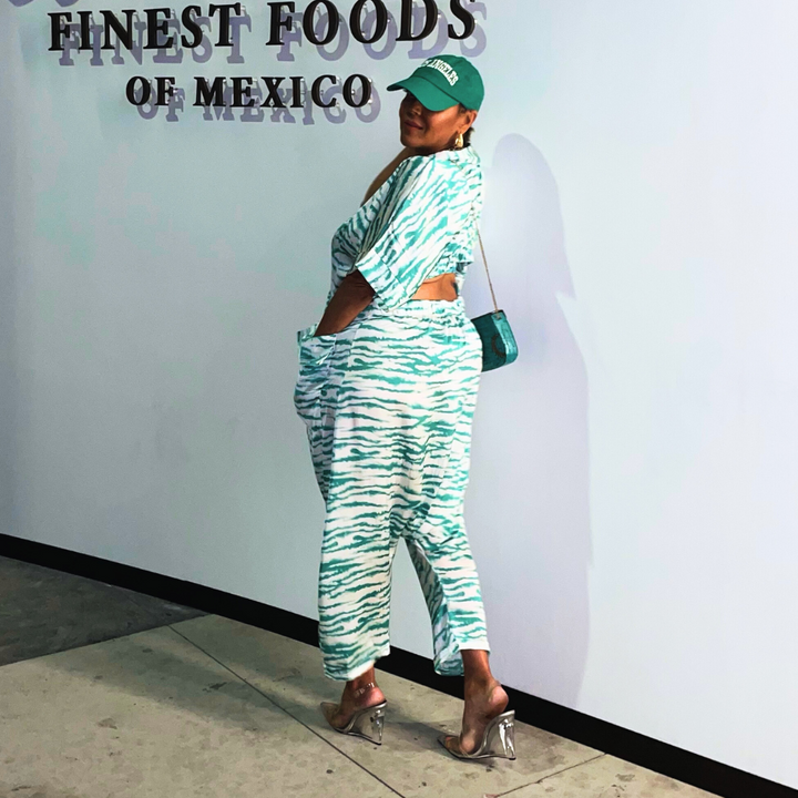 TRINITY GREEN PRINT JUMPSUIT