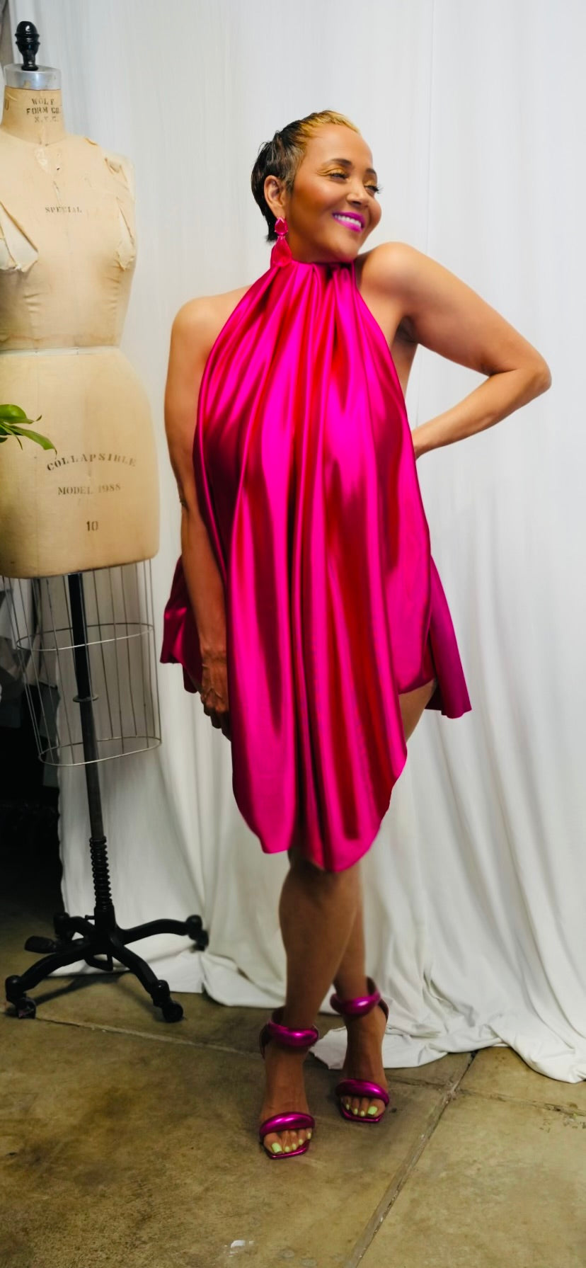 EDEN FUSCHIA HOT PINK DRESS