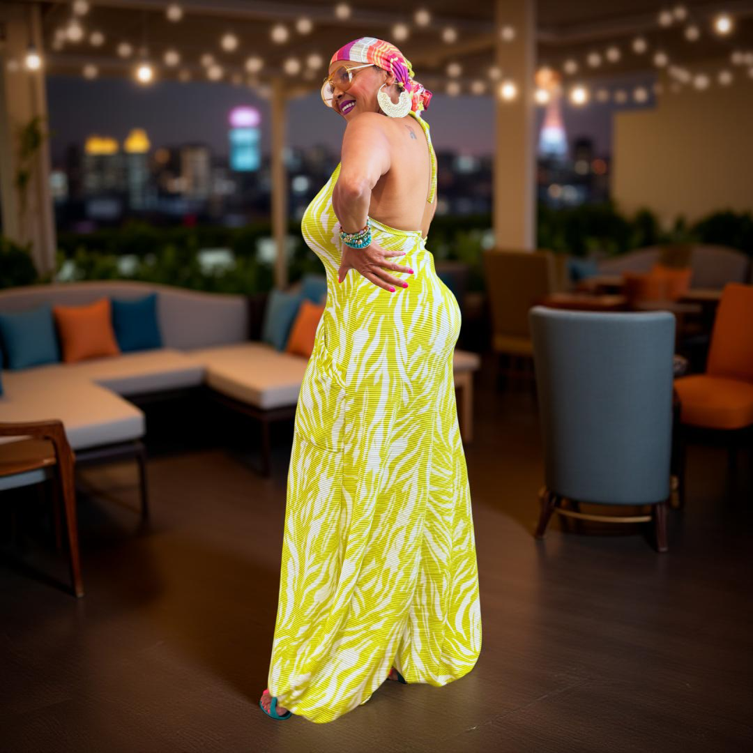 ECHO LIME GREEN PRINT JUMPSUIT