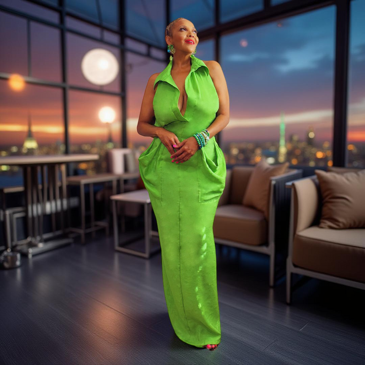 SIREN GREEN MAXI DRESS
